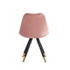 image 5 of Set of 2 Sofia Ergonomic Modern Dining Chairs Upholstered in Velvet, Metal Legs with Gold End Tips Pink