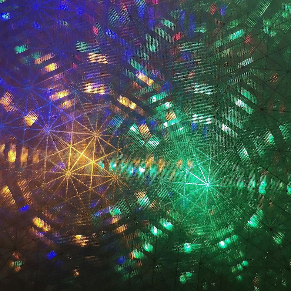 image 1 of Premier 45cm Holographic Pyramid with Multi Colour LED Lights