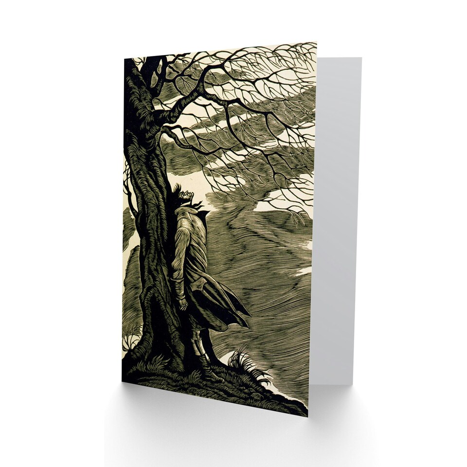 image 1 of Heathcliff Under Tree Wuthering Heights Book Cover Greeting Card