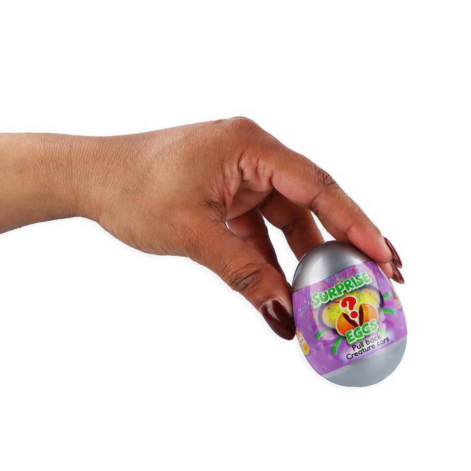 image 1 of Assorted Pre-Filled Lucky Dip Egg with Mystery Pullback Animal Surprise Toy