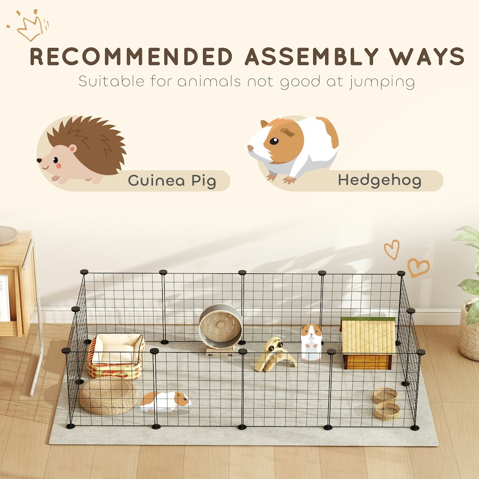 image 1 of PawHut DIY Pet Playpen Metal Wire Fence Guinea Pig Small Animals Cage 12 Panel