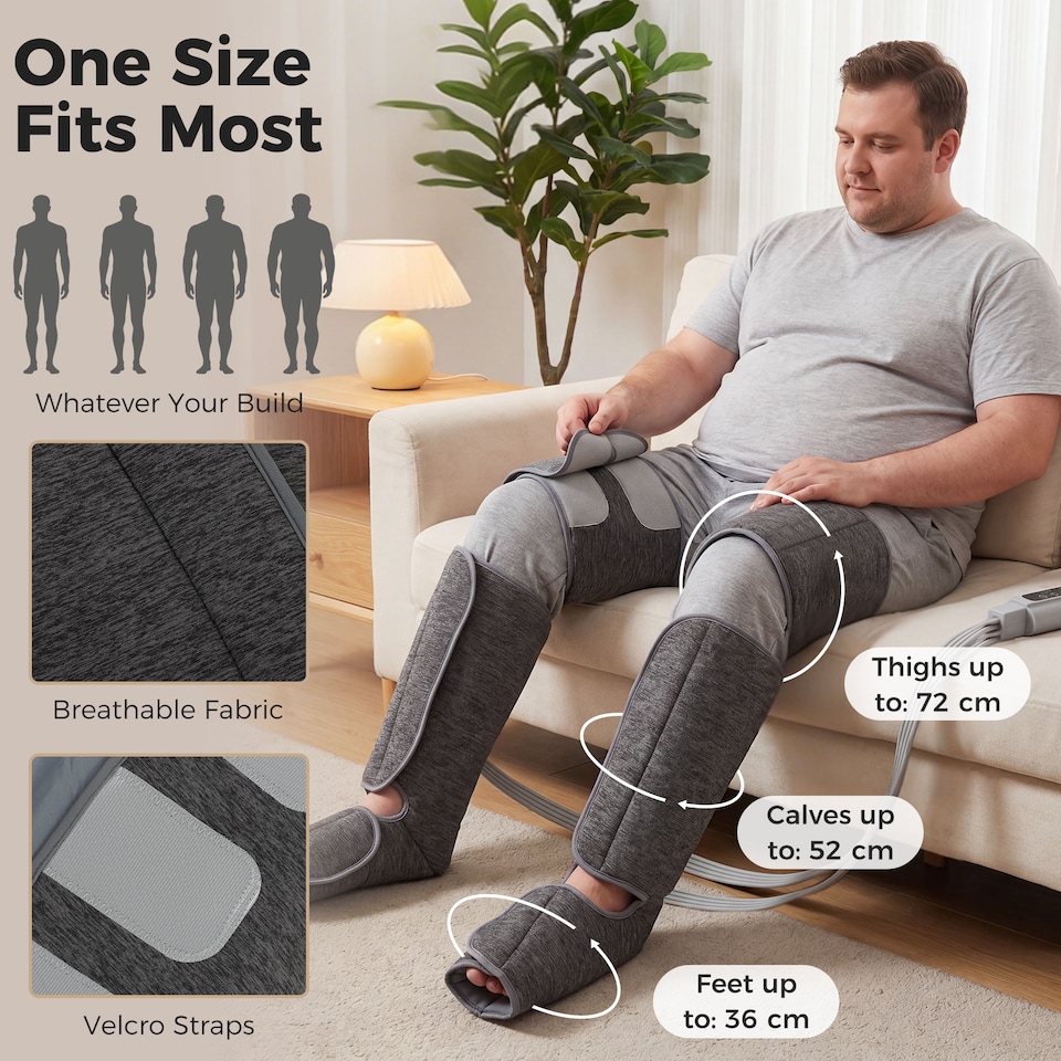 image 1 of HOMCOM Leg Massagers for Pain and Circulation, Foot Massager with Heat