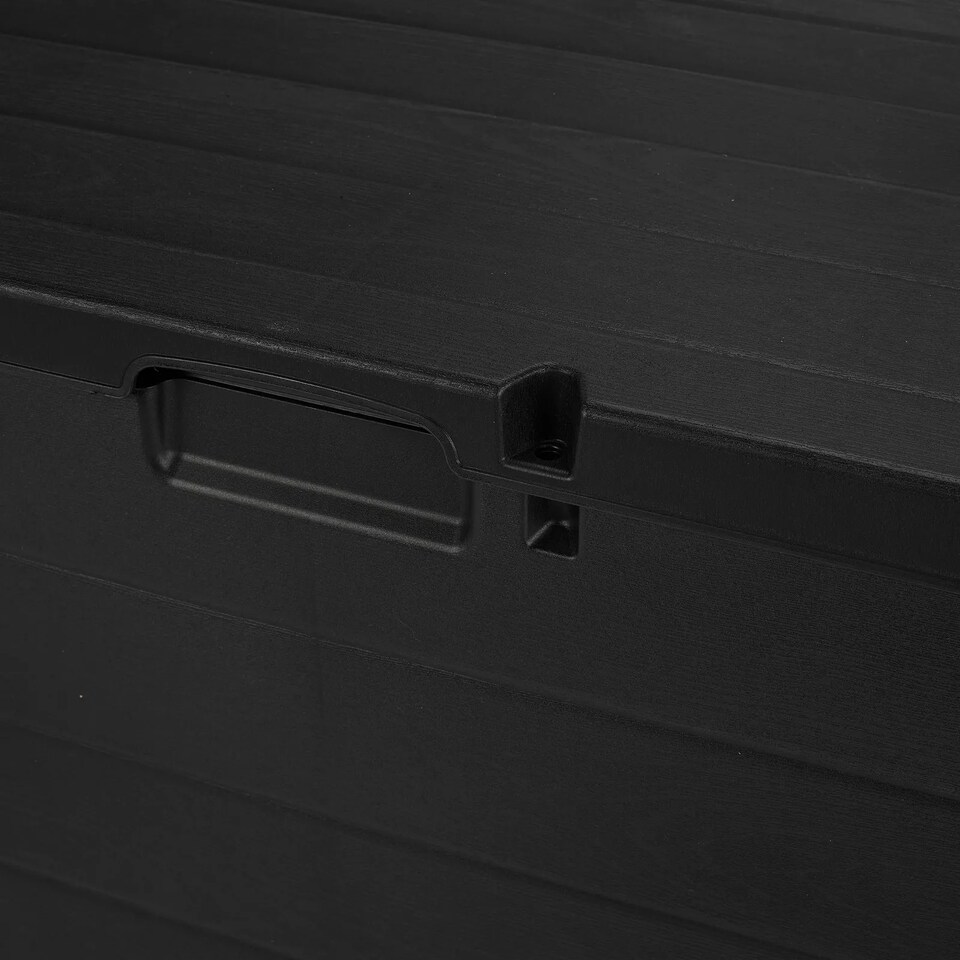 image 1 of 350L Outdoor Patio Anthracite Plastic Garden Storage Box With Handles & Wheels