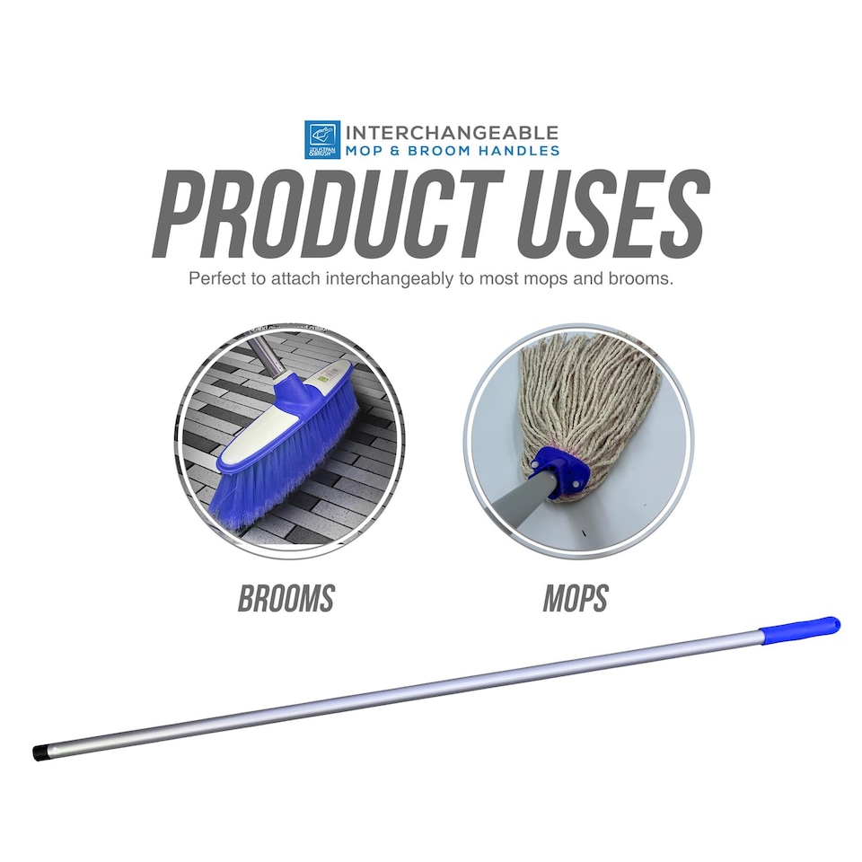 image 1 of Colour-Coded Aluminium Mop & Broom Handle 120cm Universal Screw Fit