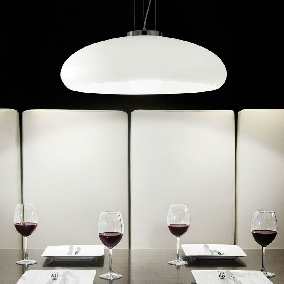 image 1 of Aria 1 Light Small Dome Ceiling Pendant White, E27