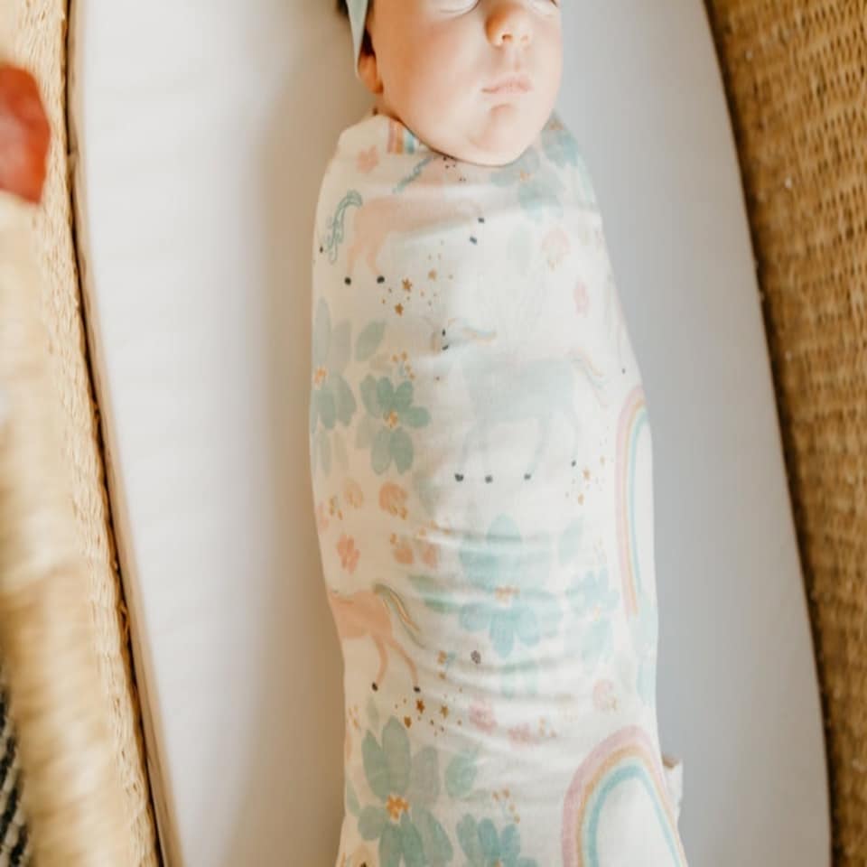 image 1 of Copper Pearl Knitted Swaddle Blanket Whimsy