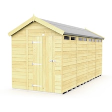 7 x 16 Feet Apex Security Shed - Single Door - Wood - L472 x W214 x H217 cm Brown