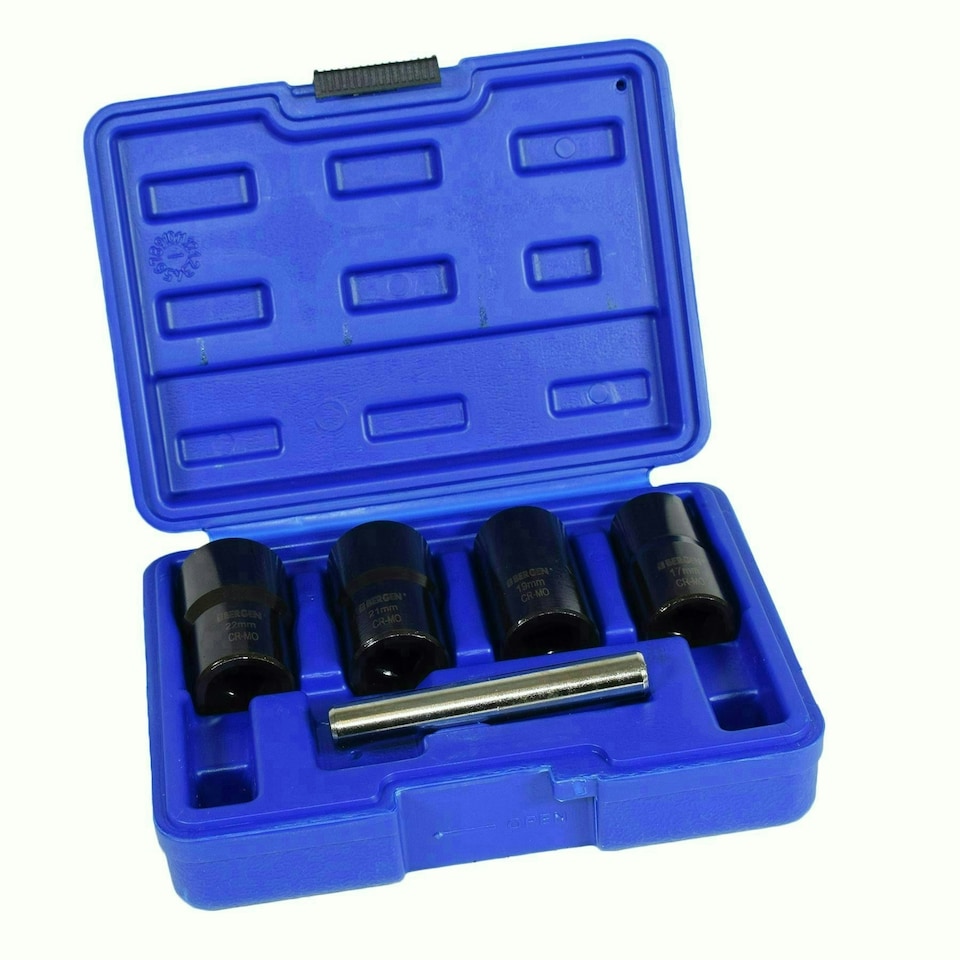 image 1 of 5pc 1/2" Twist Socket Broken Studs Nuts Wheel Lock Nut Remover 17mm - 22mm