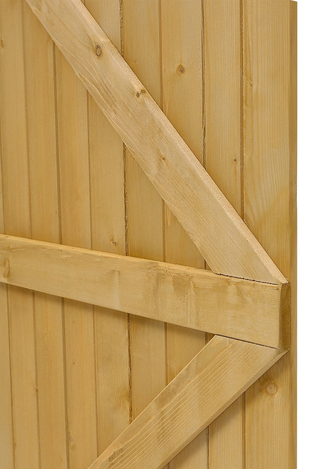 image 1 of Living and Home Semi-Braced Arch Top Wooden Garden Gate, 105x210cm