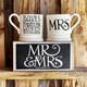image 4 of Mug Set: 2 x 300ml Emma Bridgewater Black Toast Mr & Mr 1/2 Pint Mugs, Ceramic White
