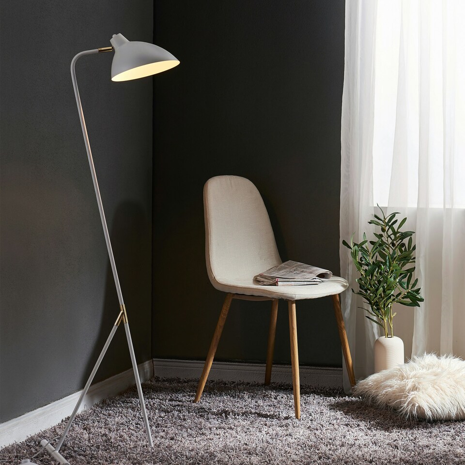 image 1 of Teamson Home Delicata Monopod Standard Task Floor Lamp with White Shade