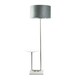 image 4 of ValueLights Tavel Brushed Chrome Floor Lamp Grey Velvet Chrome Shade