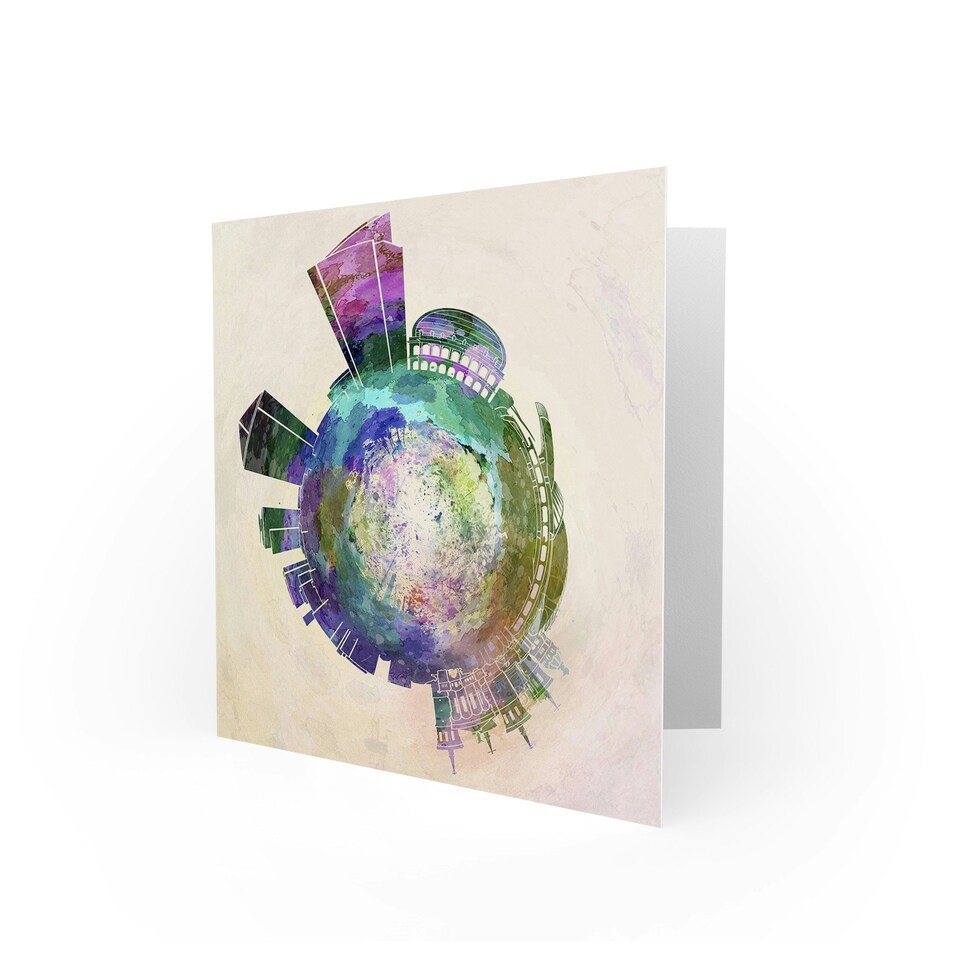 image 1 of Little World City Skyline Lyon France Art Card