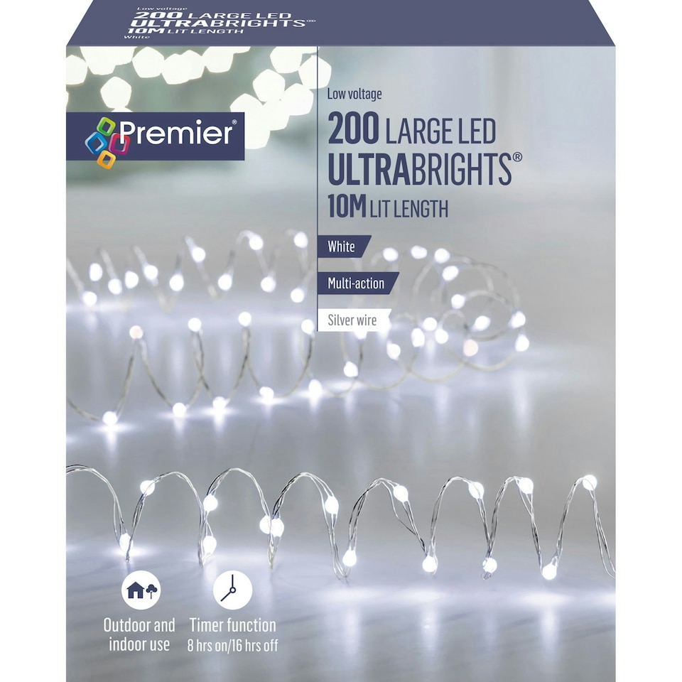 Premier UltraBrights Lights 200 LED White 10m
