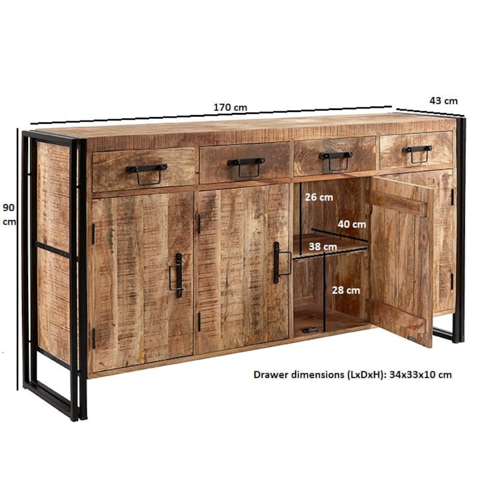 image 1 of Herica Industrial Mintis Extra Large Sideboard Brown