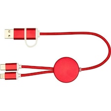 Alasia Recycled Aluminium 5 in 1 Charging Cable - Red - One Size (UTPF4670)