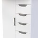 image 5 of Holborn 5 Drawer 1 Door Childrens Wardrobe in White Gloss & White (Ready Assembled) | White | White Gloss & White