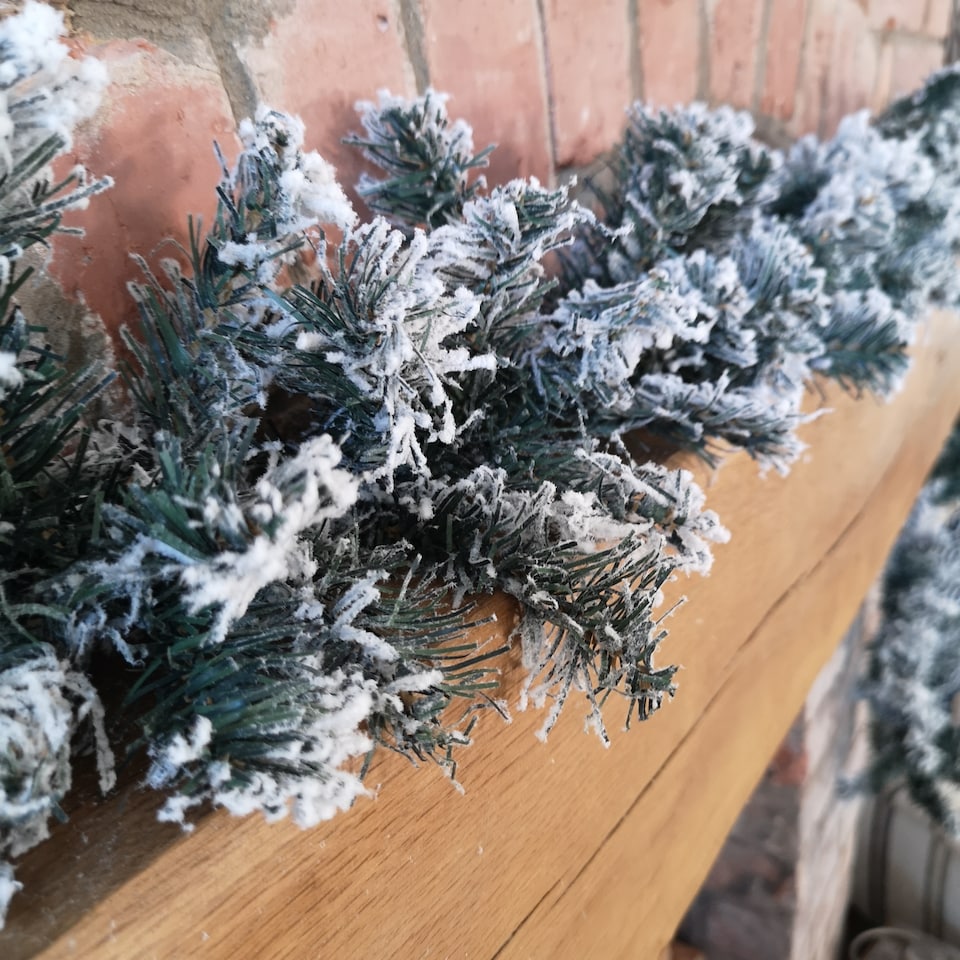 image 1 of 9ft (2.7m) Christmas Snow Flocked Woodcote Fir Garland