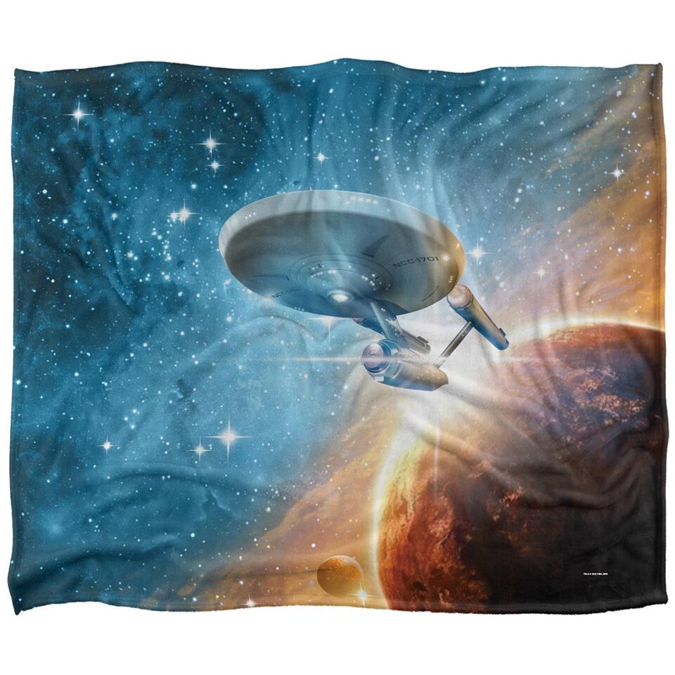 image 1 of Star Trek Final Frontier Silky Supersoft Blanket | Blue | Blue/Multicoloured | One Size | 1
