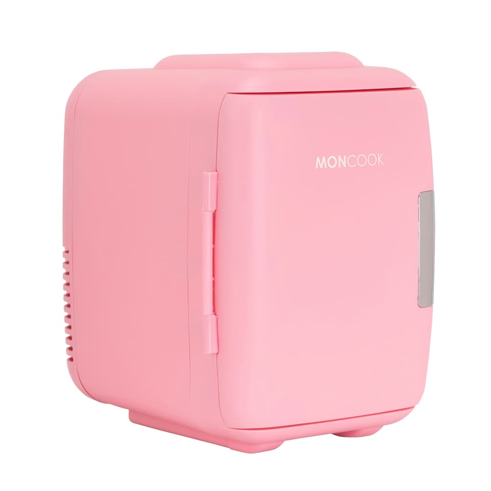 image 1 of MONCOOK Mini Fridge For Bedrooms - Small, Portable & Quiet Mini Fridges For Skincare, Medicine, Food & Drinks - Cooling & Warming Function - 5L - Pink Mono