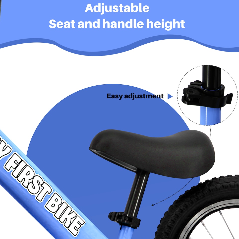 image 1 of 12" Kids Balance Bike Walking & Training Bicycle for Children Ages 2-6 Years