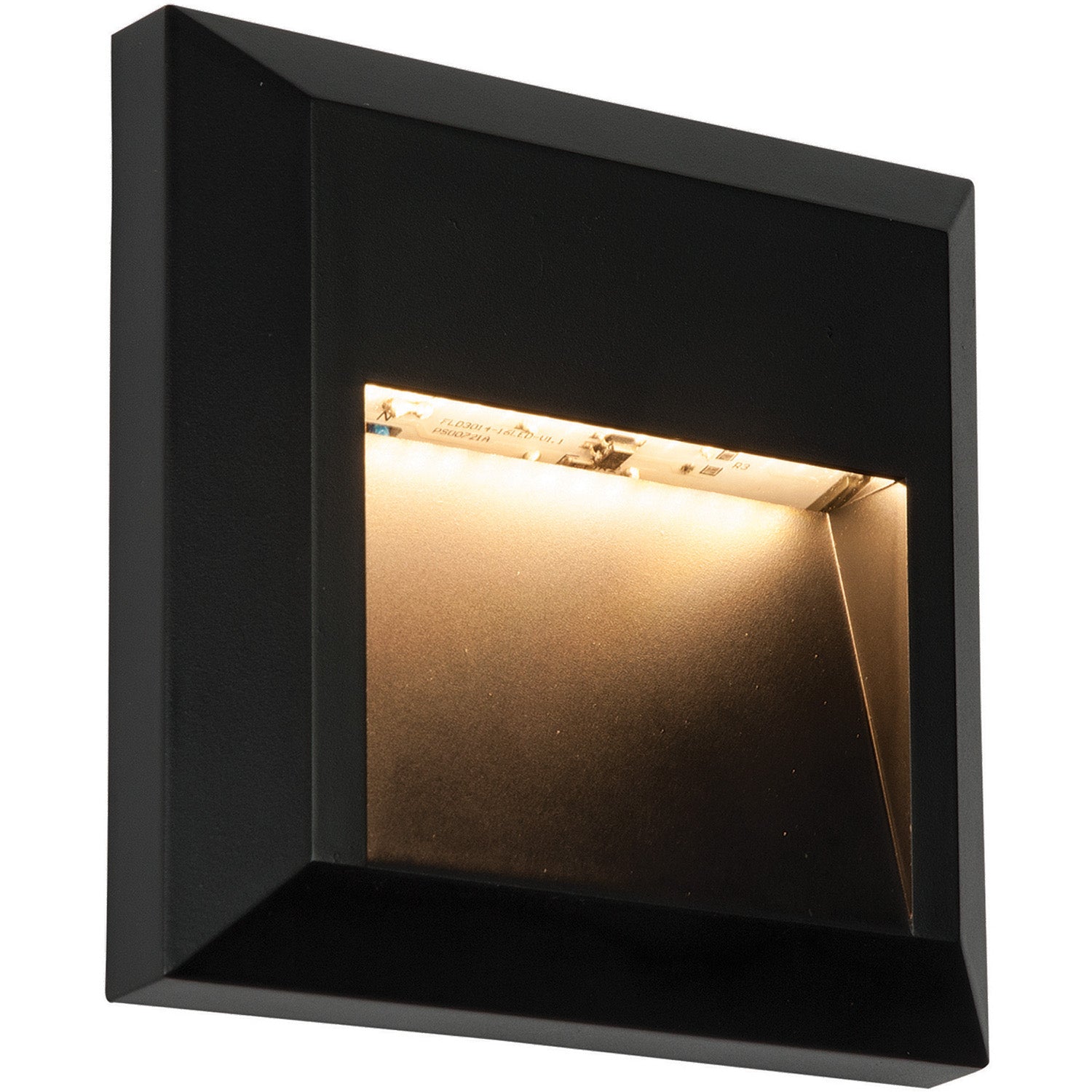Loops Square IP65 Pathway Guide Light - Indirect 1.1W Warm White LED Black ABS Plastic