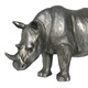 image 2 of 26cm Rhino ornament, heavy antique silver effect, great safari animal-lover gift