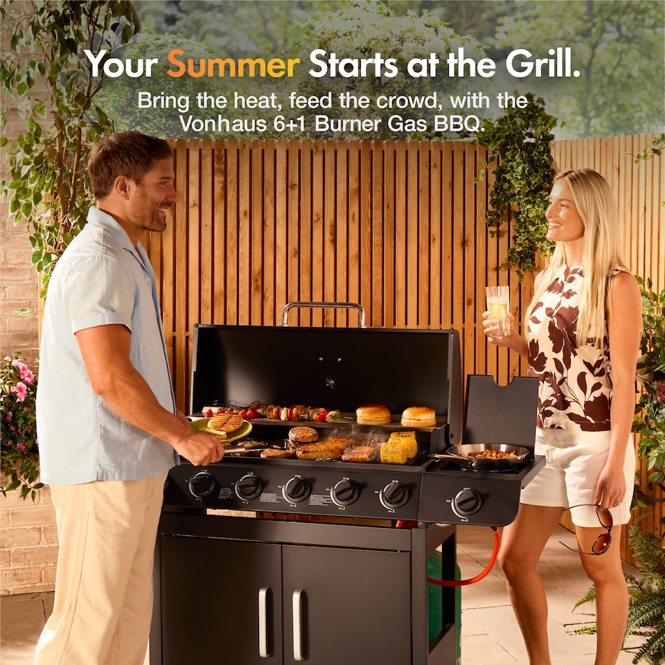 image 1 of VonHaus Gas BBQ with 6+1 Burners