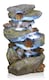 image 6 of Thornton Hops Stone Effect 3-Tier Garden Fountain Water Feature with LED Lights H100cm
