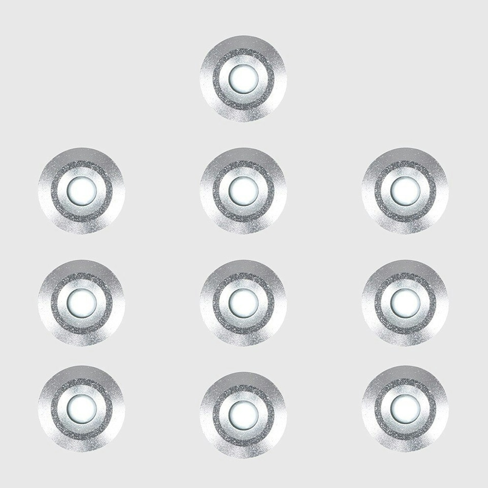 image 1 of ValueLights 10 Pack IP67 Rated 15mm White LED Round Decking Kitchen Plinth Lights Kit
