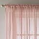 image 2 of Pair of Eden Blush 100% Recycled Voile Panels 122 cm (48 inch) Rod Pocket Panels for Bedroom and Living Room