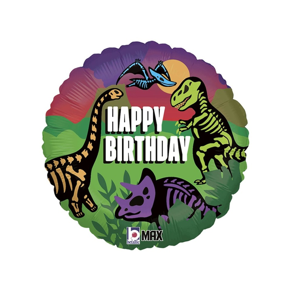 Oaktree Dinosaurs Happy Birthday Foil Balloon - Multicoloured - One Size