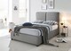 image 2 of 4ft6 Double Light Grey, Tall Headboard, Fabric Upholstered Bed Frame Bedstead. | Grey | Light Grey | Double