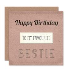 To My Favourite Bestie Retro Simple Best Friend Birthday Card