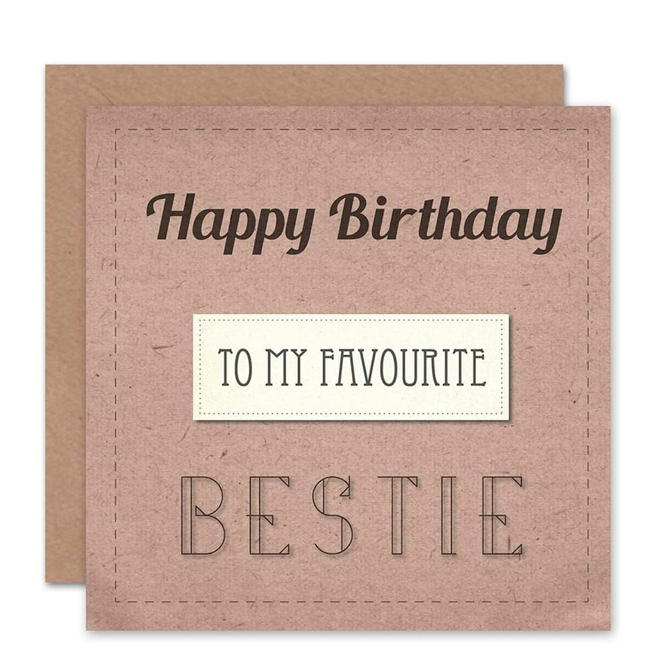 image 1 of To My Favourite Bestie Retro Simple Best Friend Birthday Card