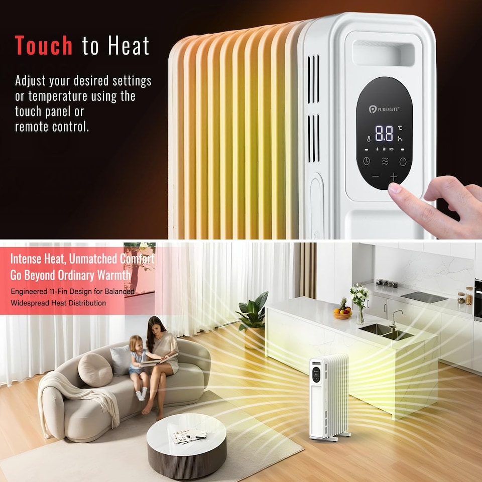 image 1 of 2300W Oil Filled Radiator with Remote Control White