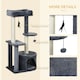 image 6 of PawHut 100cm Cat Tower Condo with House Sisal Scratching Post Perches Grey