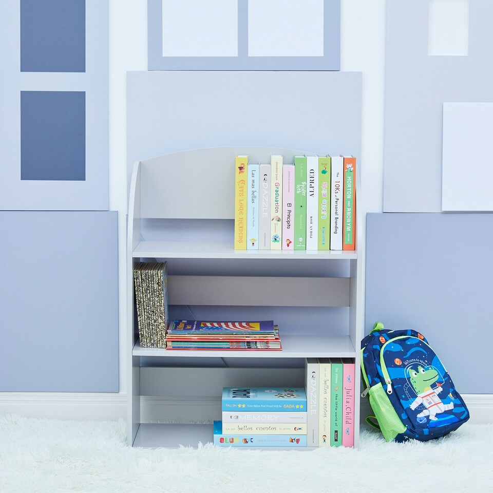 image 1 of Teamson Kids Children's 3 Shelf Bookcase, Grey