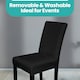 image 9 of Velvet Dining Chair Covers, Spandex High-Back Chair Slipcovers - 220GSM