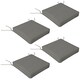 image 9 of Outsunny Set of 4 Outdoor Seat Cushions Water Repellent Seat Pads with Ties 