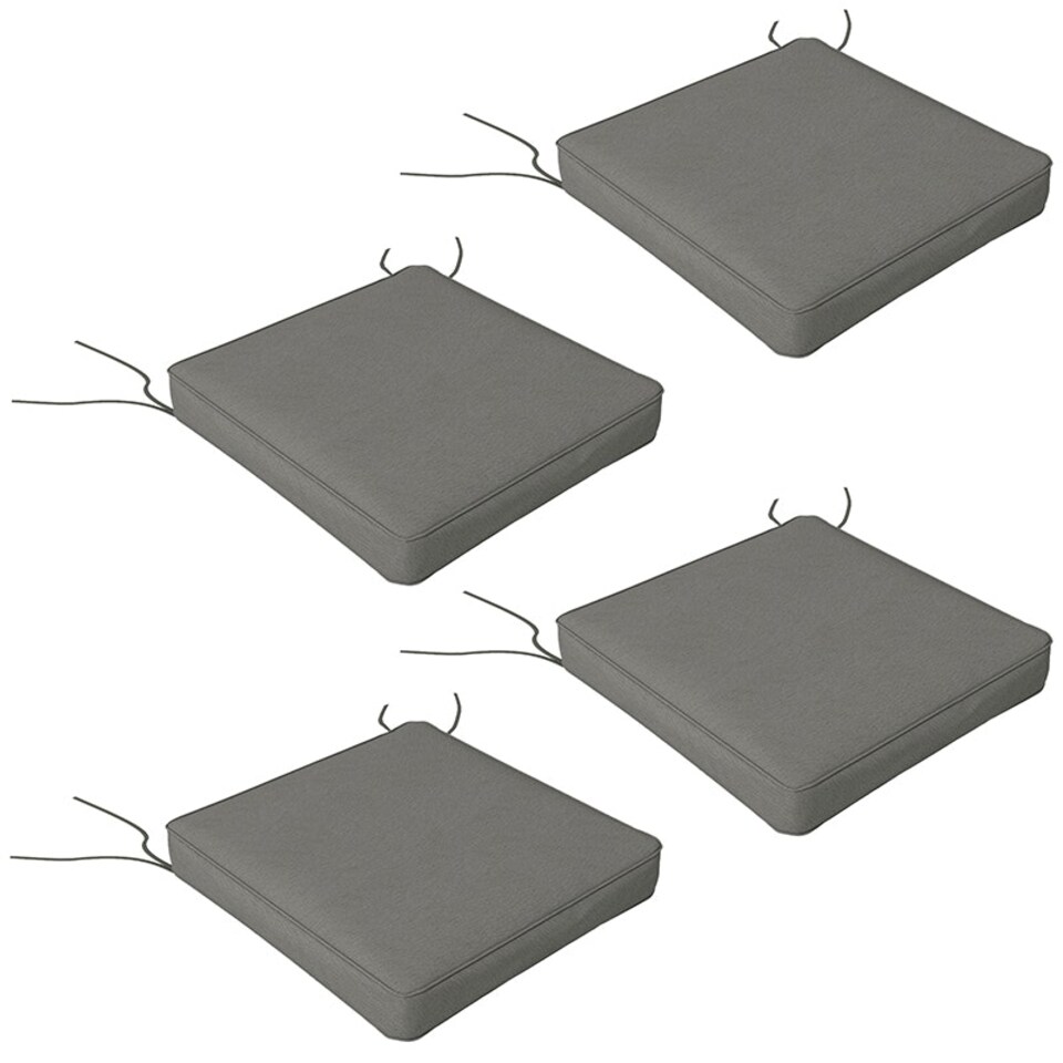 image 1 of Outsunny Set of 4 Outdoor Seat Cushions Water Repellent Seat Pads with Ties