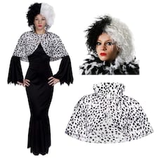 Evil Dog Lady Costume With Shaggy Wig & Cape Black | 2XL