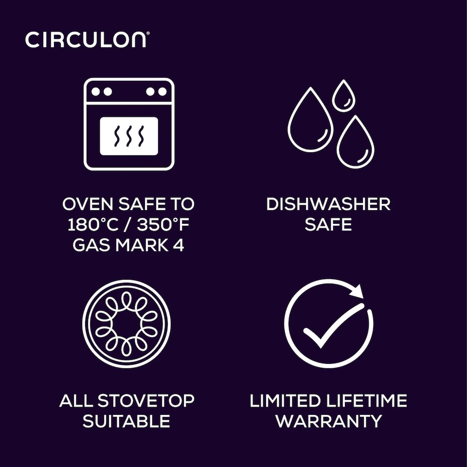 image 1 of Circulon Total Hard Anodised Non Stick 5 Piece Cookware Set - Black