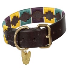 Shires Drover Polo Dog Collar Purple | Colour: Yellow/Dark Green/Purple
Size: X-Large | XL