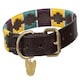 image 1 of Shires Drover Polo Dog Collar Purple | Colour: Yellow/Dark Green/Purple
Size: X-Large | XL