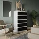 image 2 of Minimalist Chest of 5 Drawers 108.5x70x35 | White | White & Black | 1