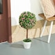 image 8 of HOMCOM Set of 2 Artificial Plants with Rose Flower in Pot, 60cm, Pink