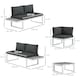 image 5 of Outsunny 4 PCs Garden Set w/ 5-Level Recline Corner Conversation Sofa Set White