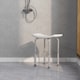 image 9 of HOMCOM Height Adjustable Shower Stool, Aluminium Shower Chair, Non-Slip Bath Stool for Elderly, Disabled, Seniors, Pregnant, White