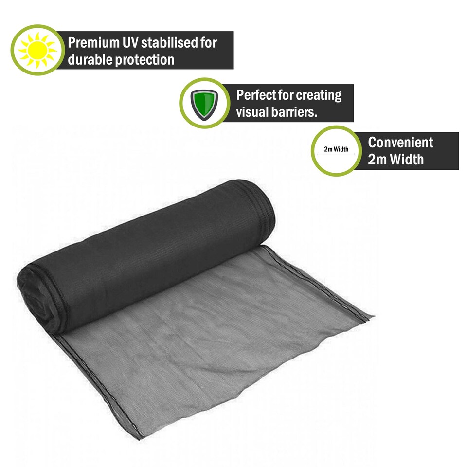 image 1 of Pegdev Black Temporary Fencing, Heavy Duty UV Stabilised Polyethylene Mesh (4m)